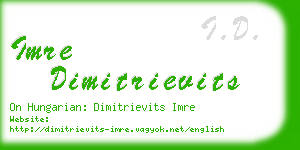 imre dimitrievits business card